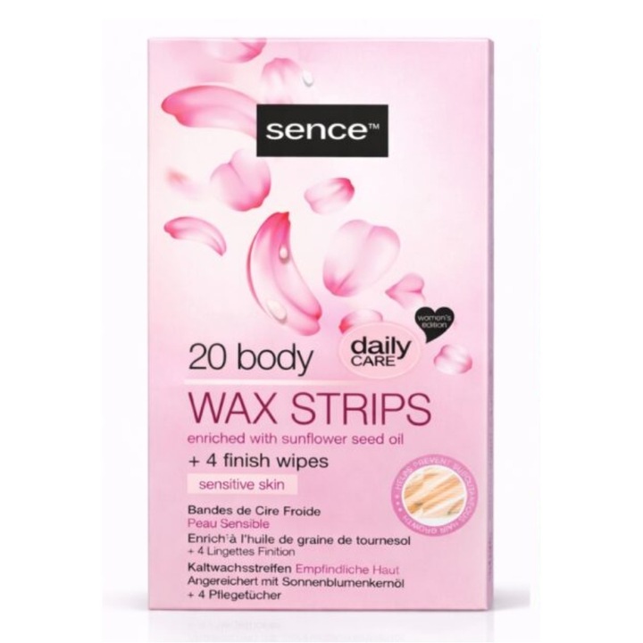 Sence Daily Care testgyanta csíkok, érzékeny bőrre, 20 csík + 4 törlőkendő