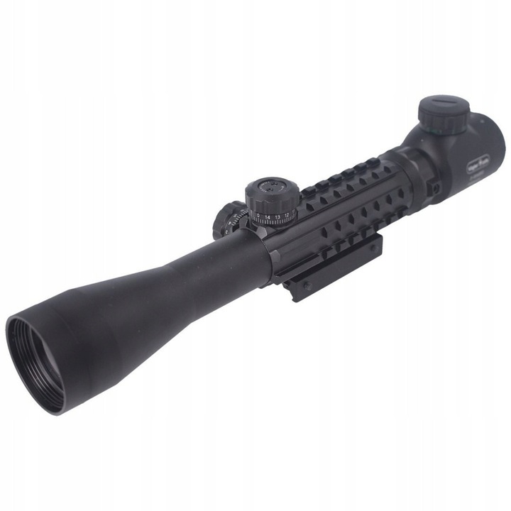 Vogler Optik 3-9x40mm céltávcső, piros-zöld megvilágítással, 28,7cm, 11/21mm szerelékkelő sín