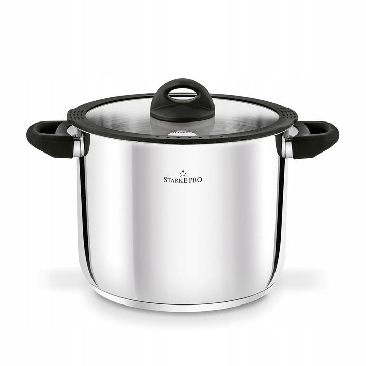 Starke Pro rozsdamentes acél edény, 8,5 L, magas, fedővel, indukciós