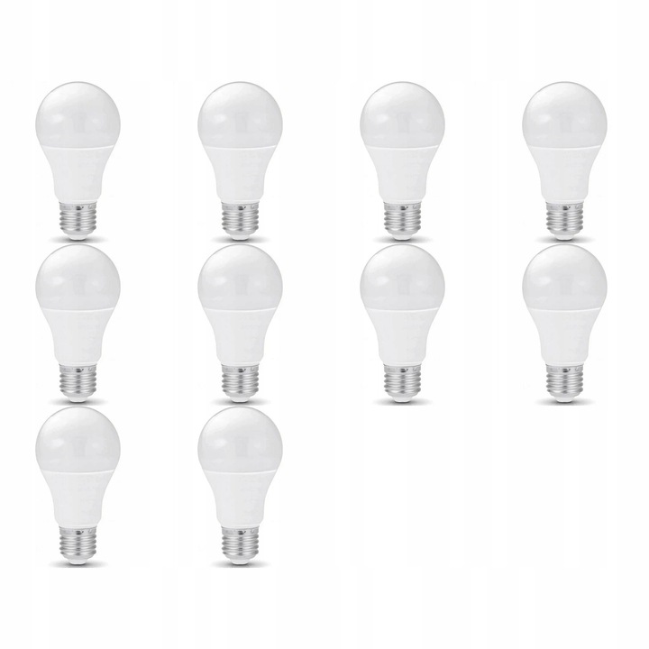 Ecolight E27 18W 6500K hideg fehér LED izzók, 10 darabos készlet, méretek 70x130mm