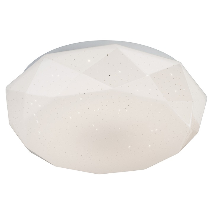 GLOBO mennyezeti lámpa, fehér műanyag, O: 35 cm, 1xLED 9W, csillogó hatás