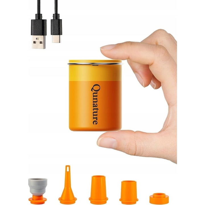 Qunature 2 az 1-ben elektromos pumpa, 5kPa, 400L/perc, 1500mAh, LED-del, kempingezéshez, többszínű