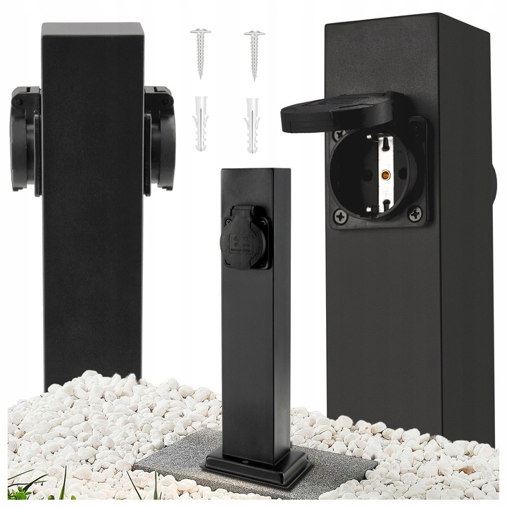 Berge Elektromos Oszloplámpa 2 Hermetikus Aljzattal, 30cm, 16A, inox, IP44
