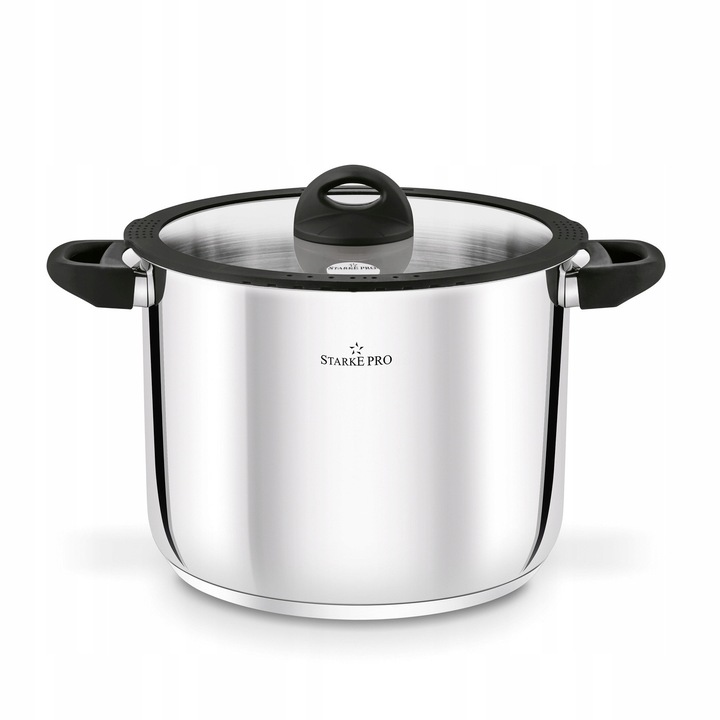 Starke Pro rozsdamentes acél edény fedővel, 10,5 L, magas