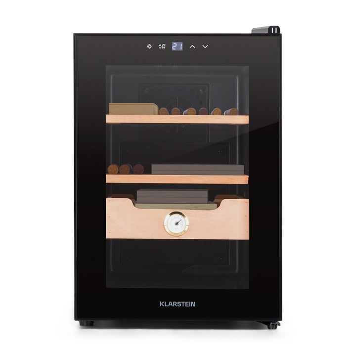 Klarstein El Presidente 37L szivar humidor, 2 fiók, 1 cédrusfa rekesz, 35.9x54.7x54.7cm