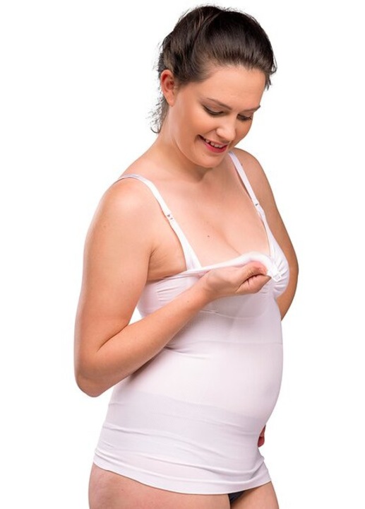 Maiou microfibra pentru alaptat cu efect modelator Carriwell Nursing Shapewear Top, Alb