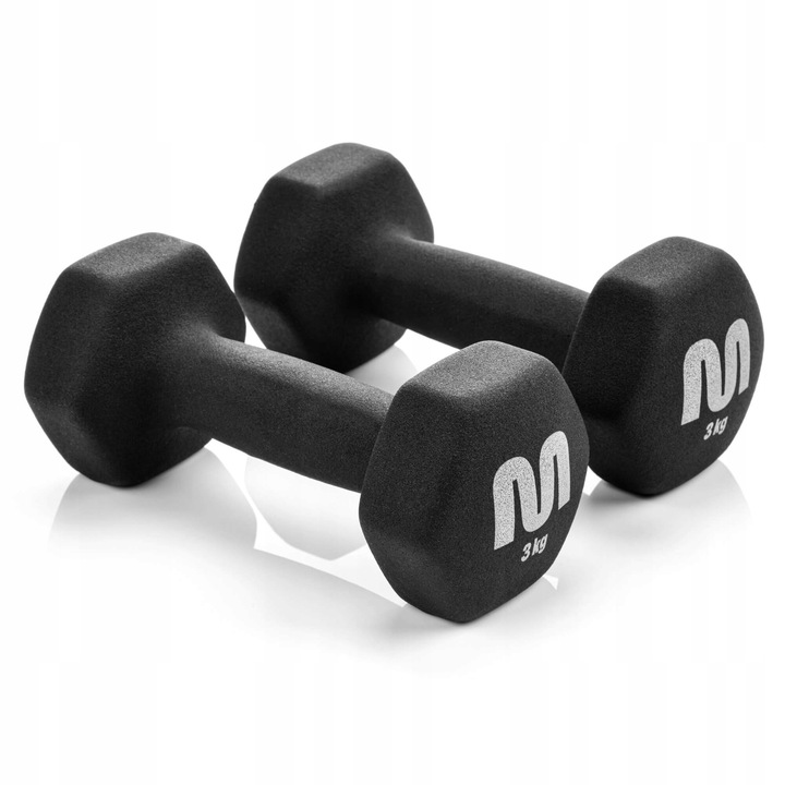 Set haltere Meteor 2x3kg, fitness, zeci de kilograme, negru