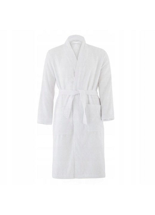 Halat de baie frotir, Zwoltex, Ariadna, L INTL, Alb, 100% Bumbac, Greutate: 250 g/m², calitate hoteliera de lux, extrem de pufos si confortabil, absorbtie ridicata, ideal pentru relaxare acasa sau spa