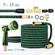 Furtun extensibil gradina EBA 5-15 m, pistol 10 functii, negru + verde, cu conectori alama