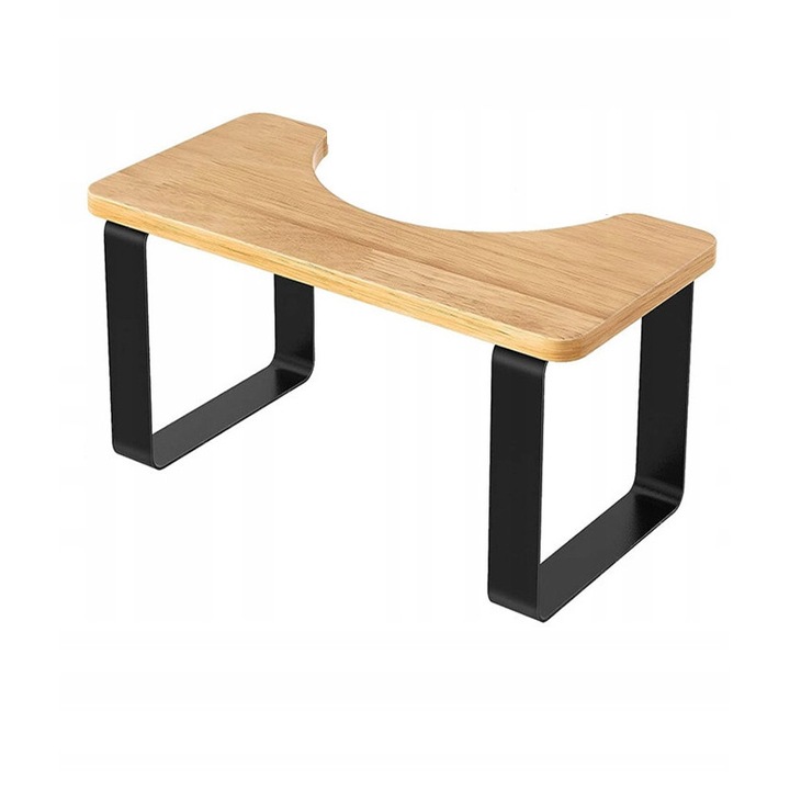 Bambusz WC-támasz, ITIMPORT, ergonomikus, csúszásmentes, 27x17,8x10,6cm