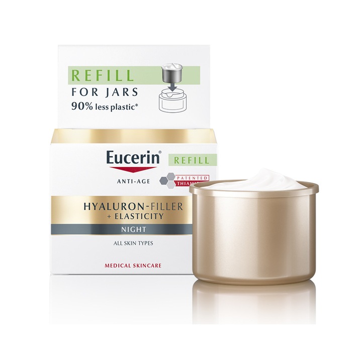 Eucerin Elasticity+Filler ránctalanító éjszakai krém utántöltő, 50ml, nőknek, rugalmasság, hidratálás