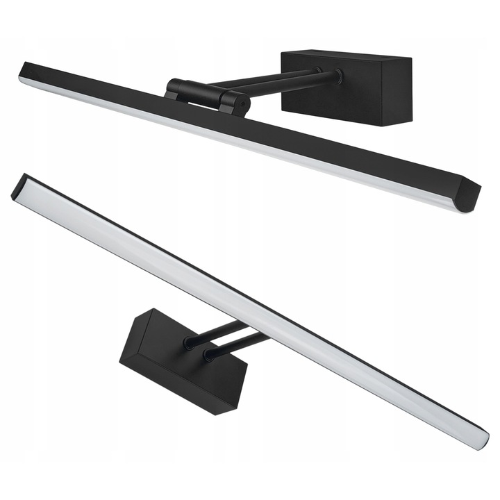 LED аплик 12W, LEDTechnics, 50см, матово черен, за баня, с подвижно рамо