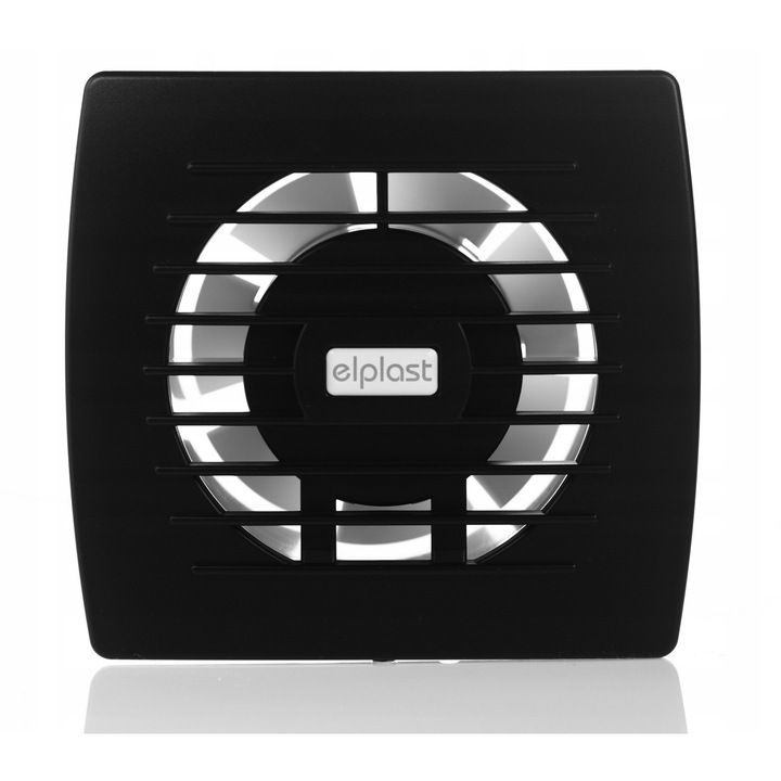 Ventilator canalizat ELPLAST, 100mm, 19W, 100m3/h, negru mat