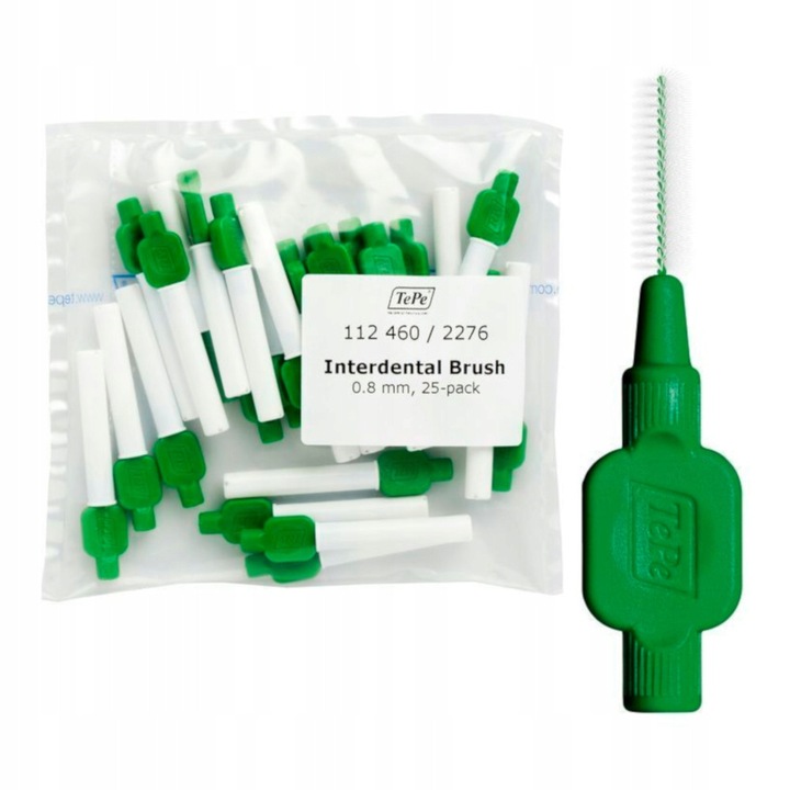 Periute interdentare TePe Original 0.8mm, set 25 bucati, verzi