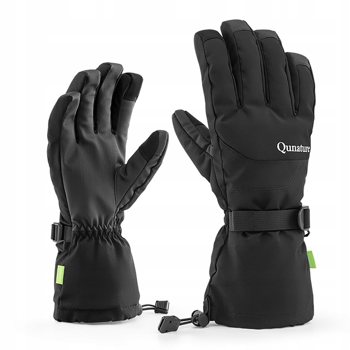 Qunature Finger Style síkesztyű, vízálló, L méret, fekete, érintőképernyő-kompatibilis