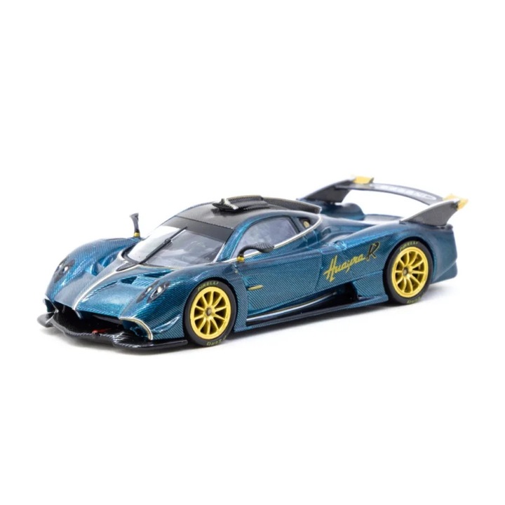 Pagani Huayra R türkiz szénszálas autómodell 1:64 Tarmac Works
