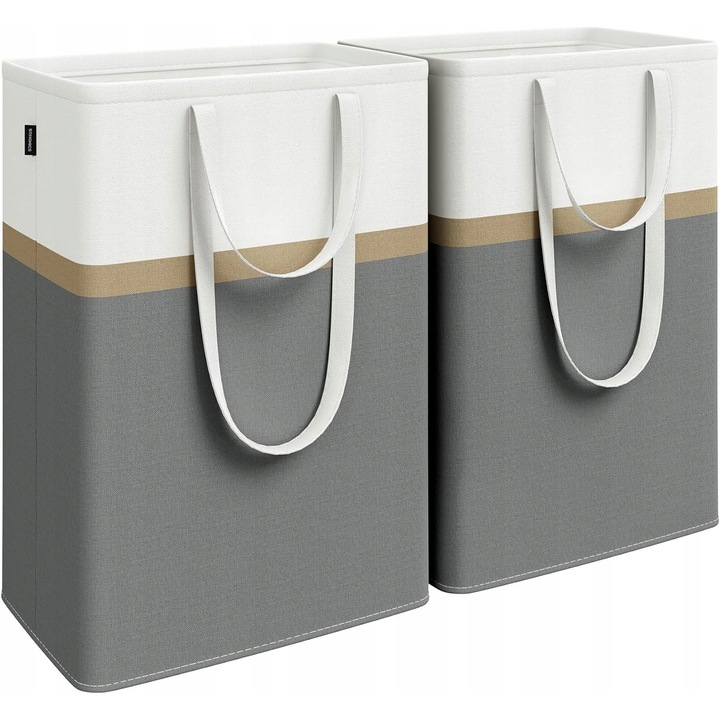 2 db szennyeszsák szett, Songmics, 75L, szürke, 40x30x65cm