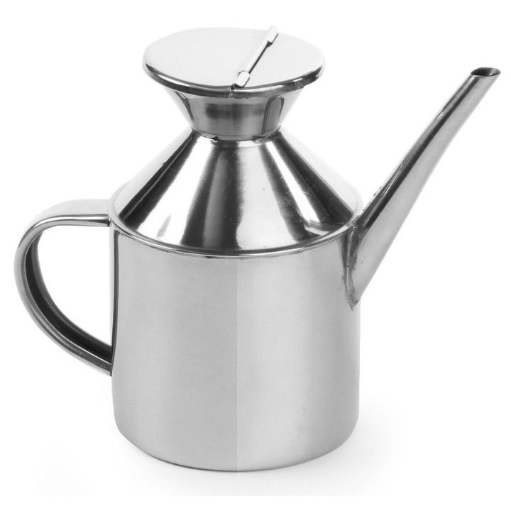 Olajadagoló/adagoló palack Viaggio, rozsdamentes acélból, adagolócsőrrel és praktikus fogantyúval, inox, 0,5 L (500 ml)