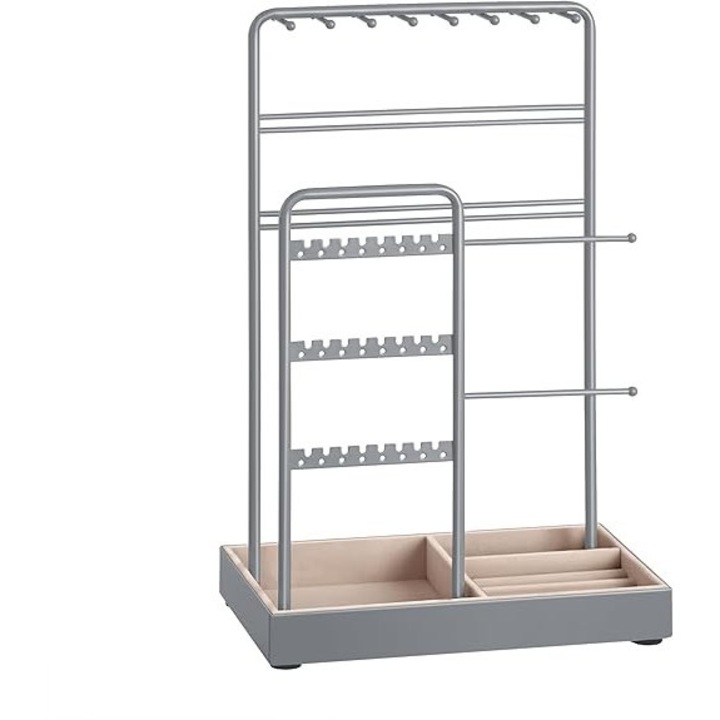 Ékszertartó, 2 keret, szürke, 11,5x19,6x30,8cm