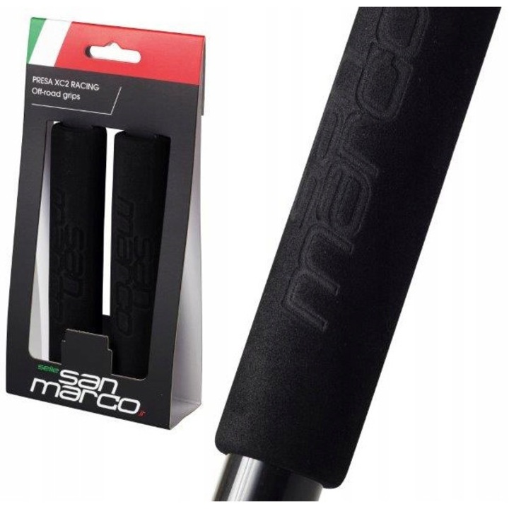 Mansoane bicicleta San Marco Presa XC2 RACING, 135mm, set cu capace, negru