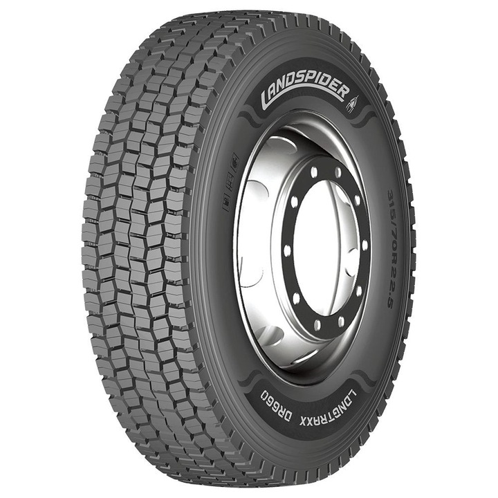 Landspider Longtraxx DR660 teherautó gumiabroncs 295/60 R22,5, továbbfejlesztett tapadás, egyedi design, M+S, 3PMSF