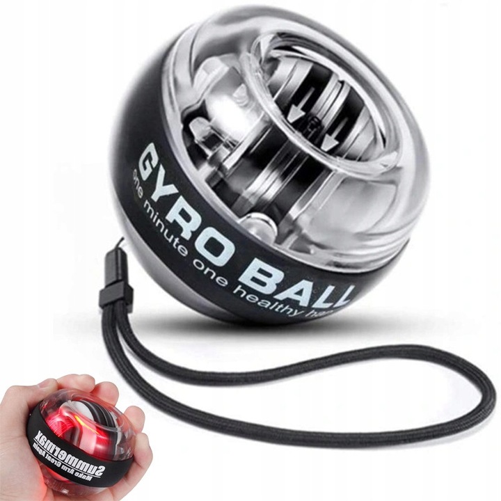 Powerball csuklóerősítő edzőgömb, LED, 70mm