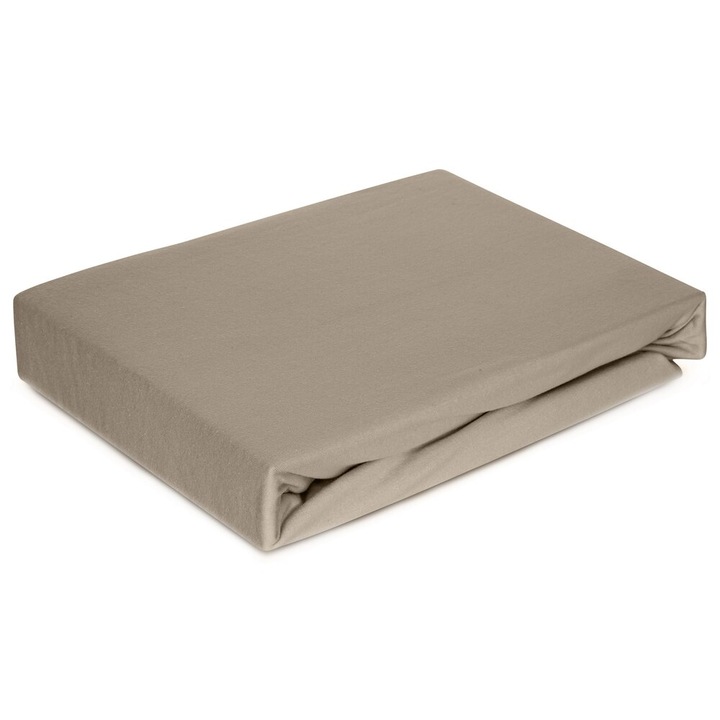Cearceaf cu elastic 220x200cm din microfibra, Eurofirany, bej, 90 g/m2