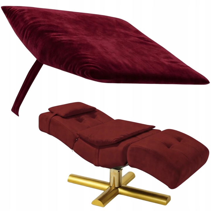 Perna poziomatoare Calissimo 50x70x10cm, bordo, material velur, umplutura din spuma cu memorie