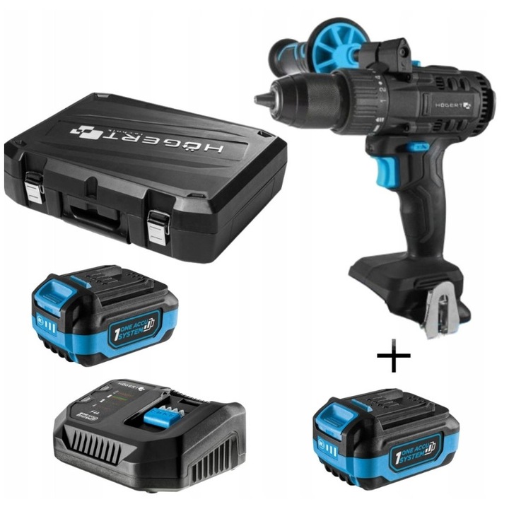 Set Surubelnita Hoegert, 18V, 80Nm, 2x Acumulator 4.0Ah