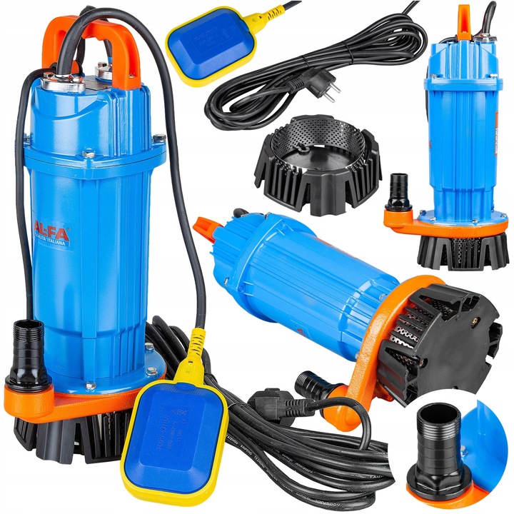 ALQDX12 merülő szivattyú szett úszóval és 1" 30m tűzoltótömlővel, 1200W, 13000l/h, 7m maximális mélység