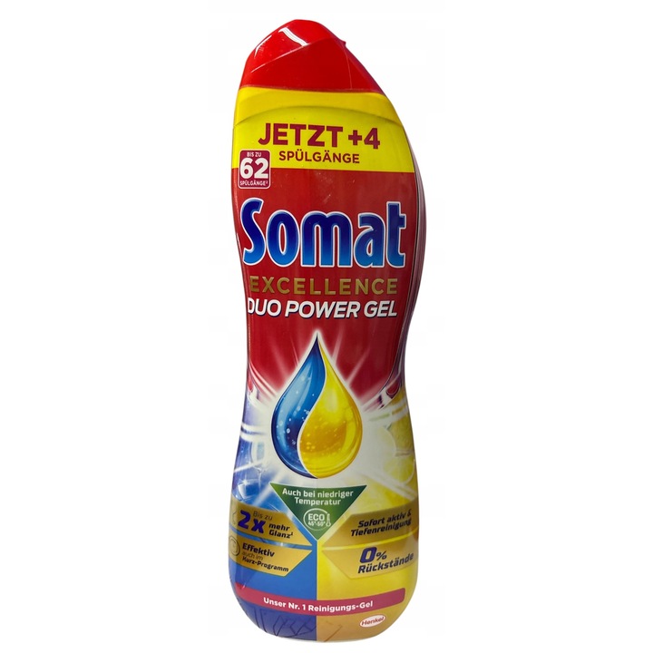 Detergent vase Somat gel Duo Power, 62 spalari, 0,992L, parfum citric