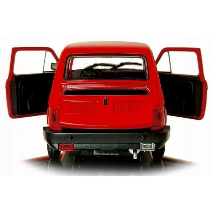Welly Fiat 126P modellautó, 1:21 méretarány, precíz részletek, piros szín