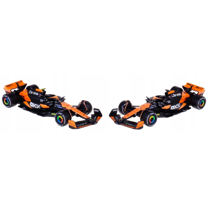 Set automachete BBurago F1 MCLAREN MCL38, 2 bucati, LANDO NORRIS, OSCAR PIASTRI, 1:43, multicolor