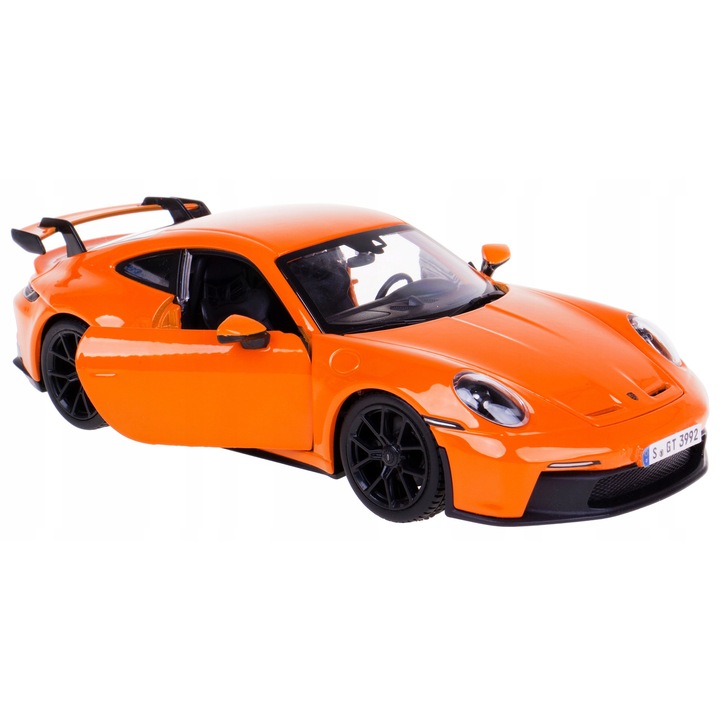 Autómodell, Bburago, Porsche 911 GT3, fém/műanyag, narancssárga, 1/24
