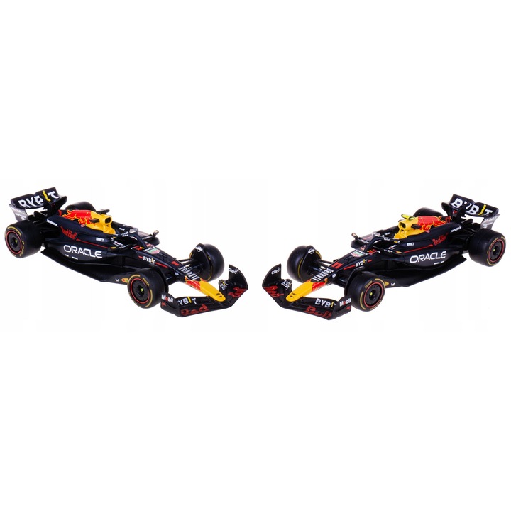 Set automachete F1 Red Bull RB20, Bburago, Verstappen si Perez, 13x4,5x2,7cm, 1:43