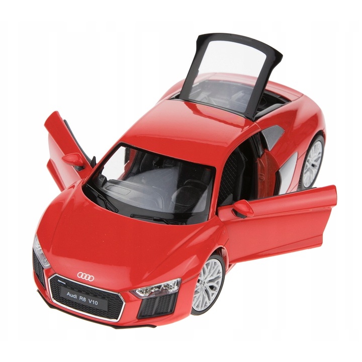Welly Audi R8 V10 fém modellautó 1:24, piros, 18x8,5x5,5cm