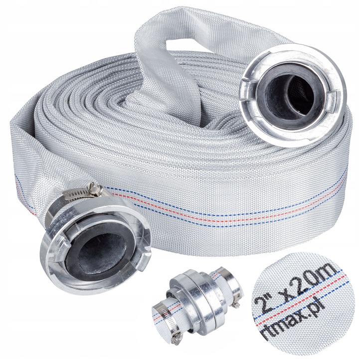 Пожарникарски маркуч Importmax 2", 20м, 2x бързи връзки, устойчив на екстремни температури