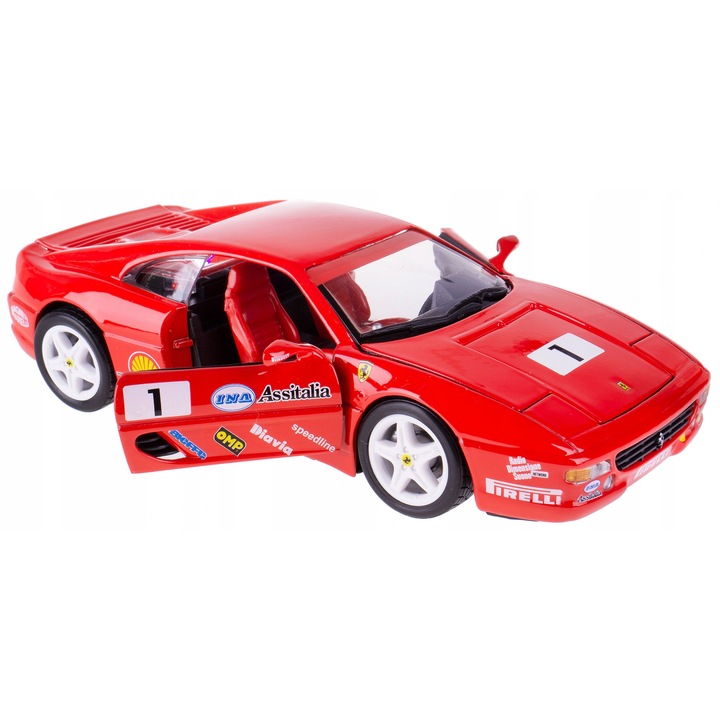 Ferrari F355 Challenge modellautó 1:24, piros, 17,5x8,5x4,6cm