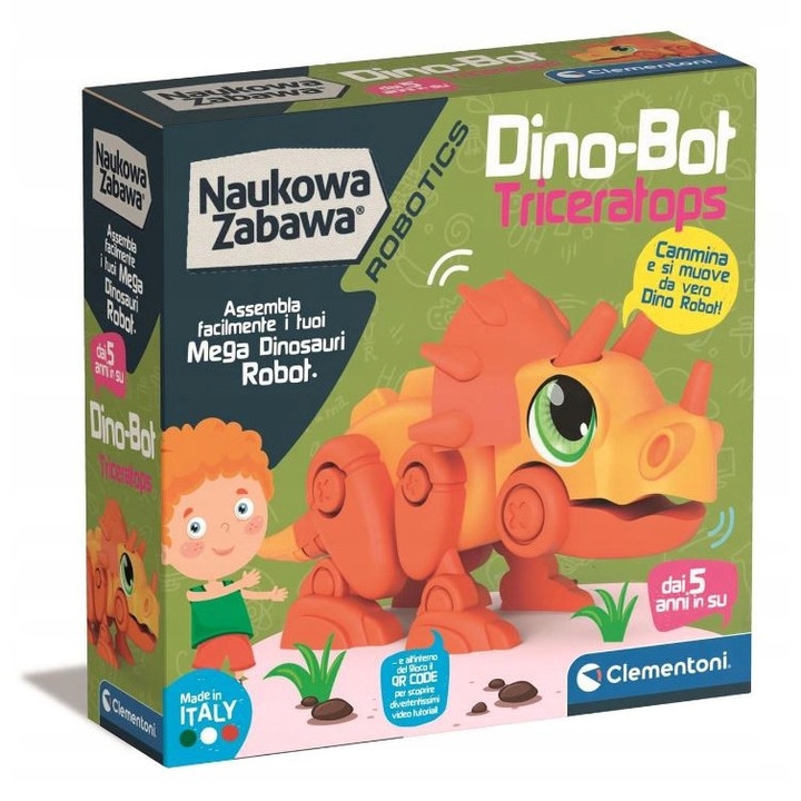 Образователна играчка, Clementoni, Dino-Bot Triceratops, 0.5 кг, многоцветен