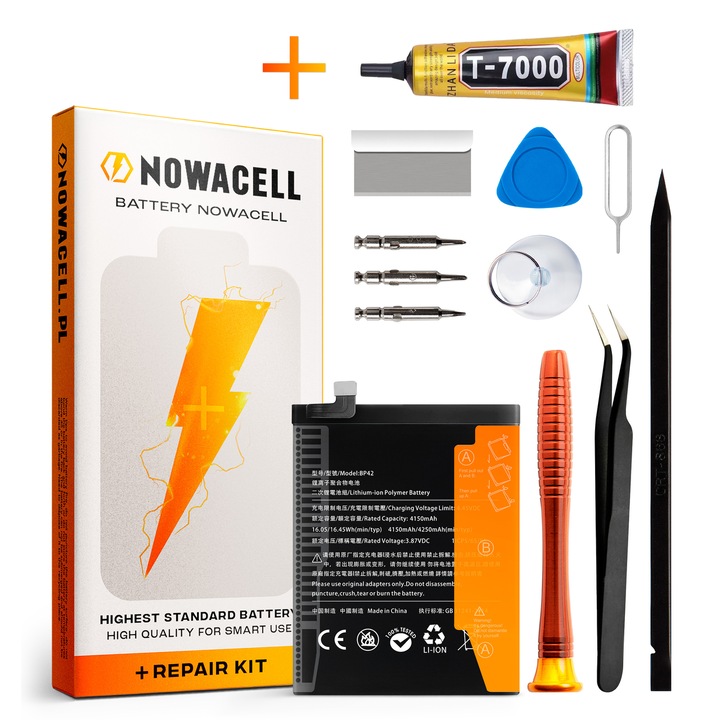 BP42 akkumulátor készlet + T7000 ragasztó Xiaomi Mi 11 Lite NE 4250 mAh akkumulátorhoz