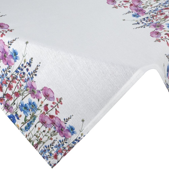 Eurofirany foltálló terítő 85x85cm fehér-rózsaszín tavaszi virágmintával