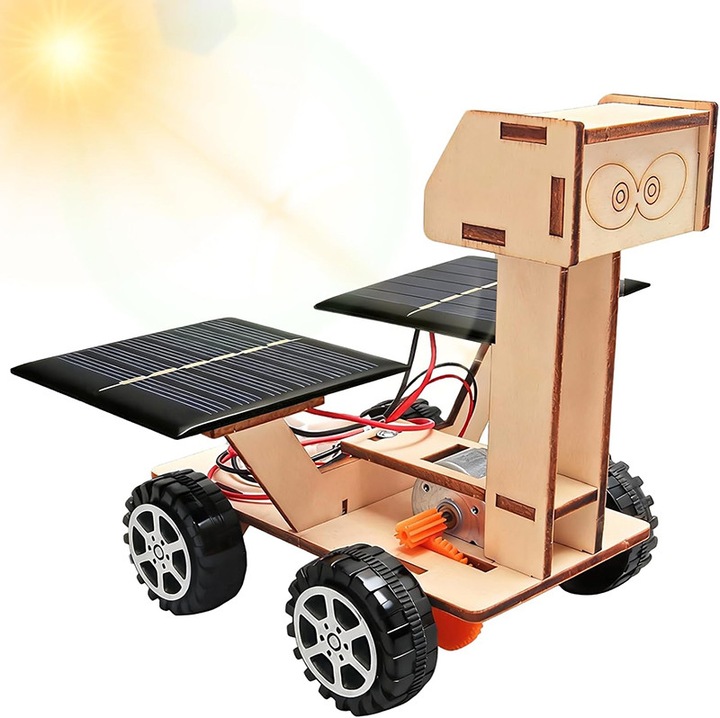 Robot készlet napelemes, Duueyct, 3D fa holdjáró, 20 kiegészítő, 8+ éves gyermekeknek