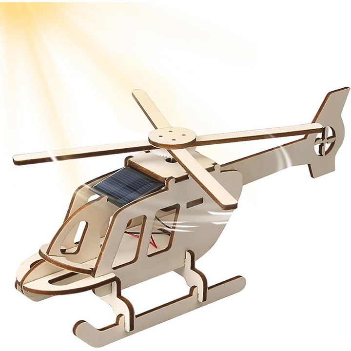 3D fa repülőmodell készlet, Duueyct, napelemes helikopter, 20 tartozék, 8+ éves gyermekeknek