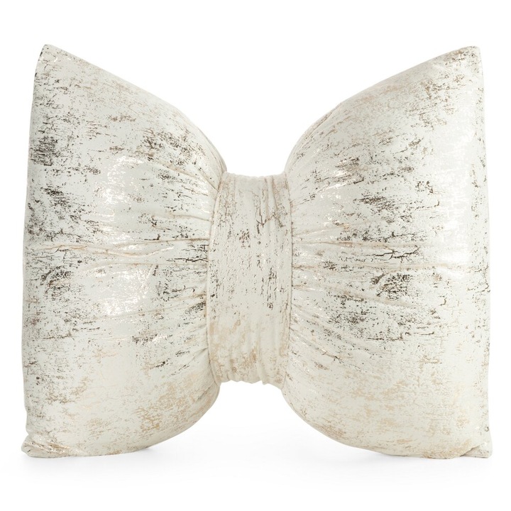 Perna decorativa Eurofirany, 45x55cm, velur crem, stil glamour