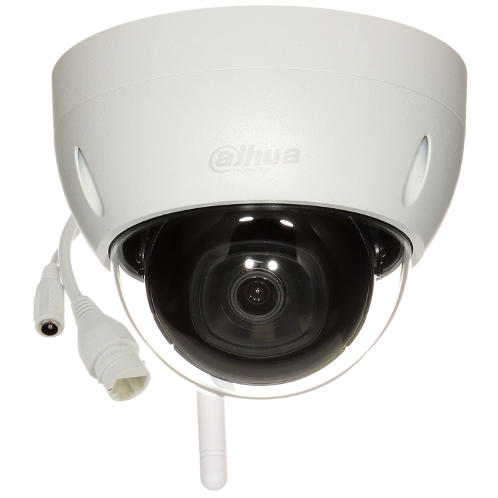 IP megfigyelő kamera, DAHUA, IPC-HDBW1230DE-SW-0360B modell, Wi-Fi, 1080p, 3.6mm, fehér, IP67, 146x111x91mm