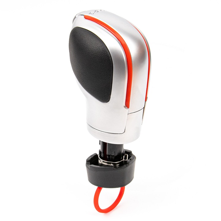 Nuca schimbator de viteze VW Golf VII DSG, Automata, Plastic, Negru / Argintiu Mat / Rosu, 5G1713203J