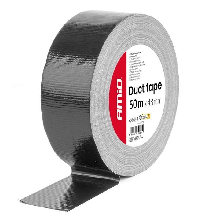 AMiO fekete technikai szalag 48mm x 50m x 0,19mm