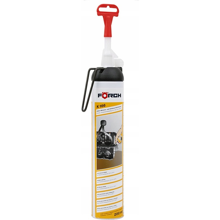 Forch motortömítő szilikon, 200 ml, magas hőmérsékletű, fekete