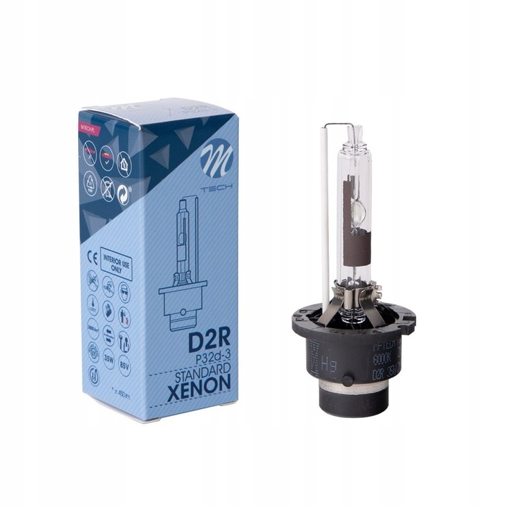 Bec xenon D2R M-Tech 6000K, lumina alba, sticla quartz, set 1 bucata