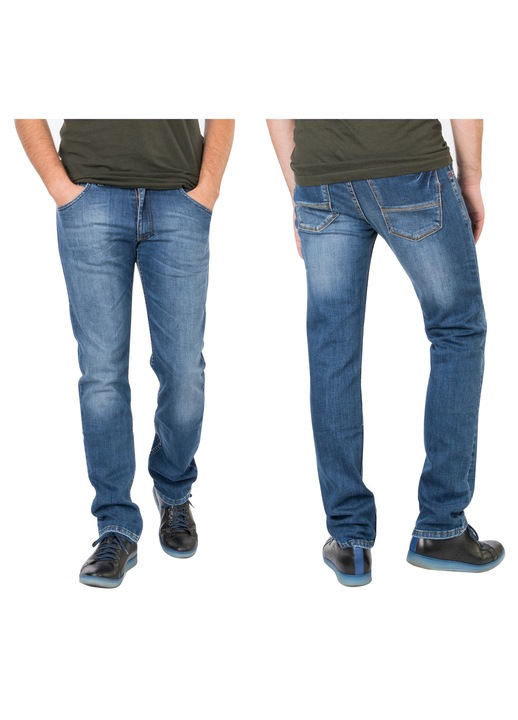 Blugi barbatesti HUNTER, Regular Fit, bumbac, albastru, denim cu stretch